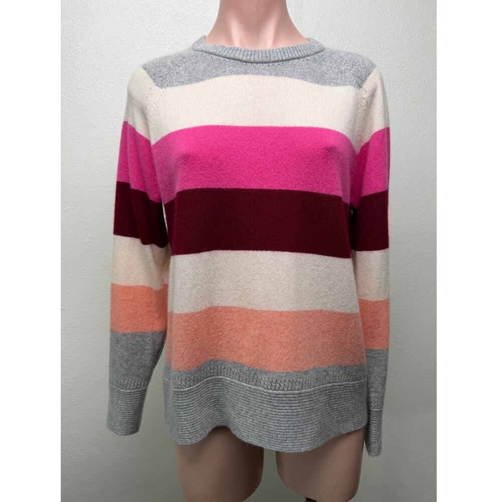 Marine Layer Gray Pink Stripe Cashmere Sweater Women S